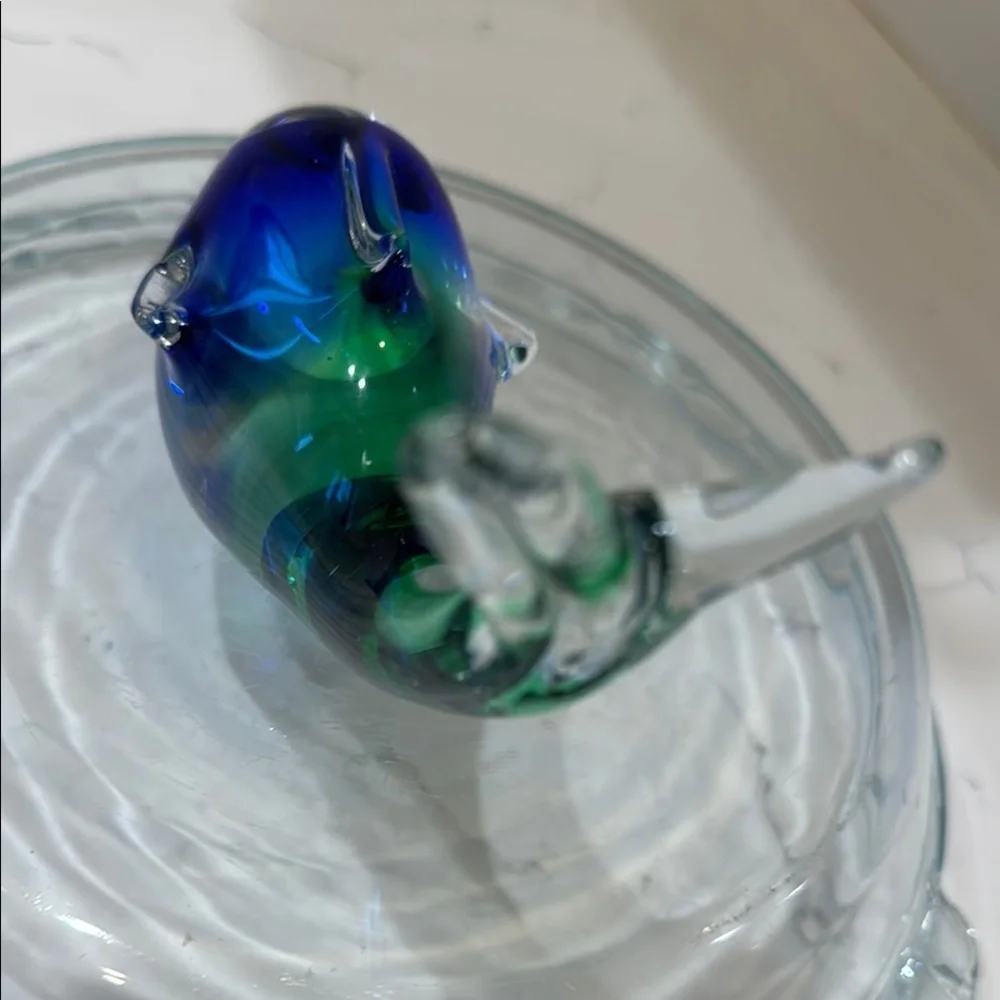 Glass Fish Figurine - Green and Blue